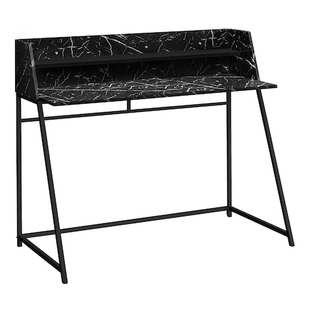 Monarch Specialties Computer Desk, Home Office, Laptop, Storage Shelves, 48"L, Work, Metal, Laminate, Black Marble Look I 7544